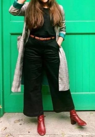 Formulas for wearing wide pants - wide pants with coat #wide pants #women's coat #wide pants outfit