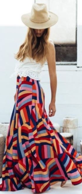 multicolored maxi skirt #multicolored maxi skirt #tank top with maxi skirt #summer outfit #casual outfit