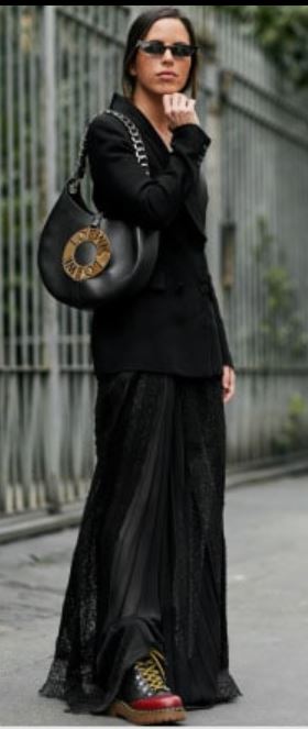 black maxi skirt #black maxi skirt #classic style #summer outfit #casual outfit #classic chic style #black jacket